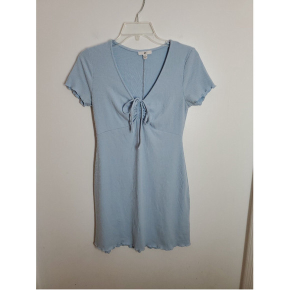 bp Dresses & Skirts - BP knit Shortsleeve Shirt Dress Women's Size Medium Light Blue